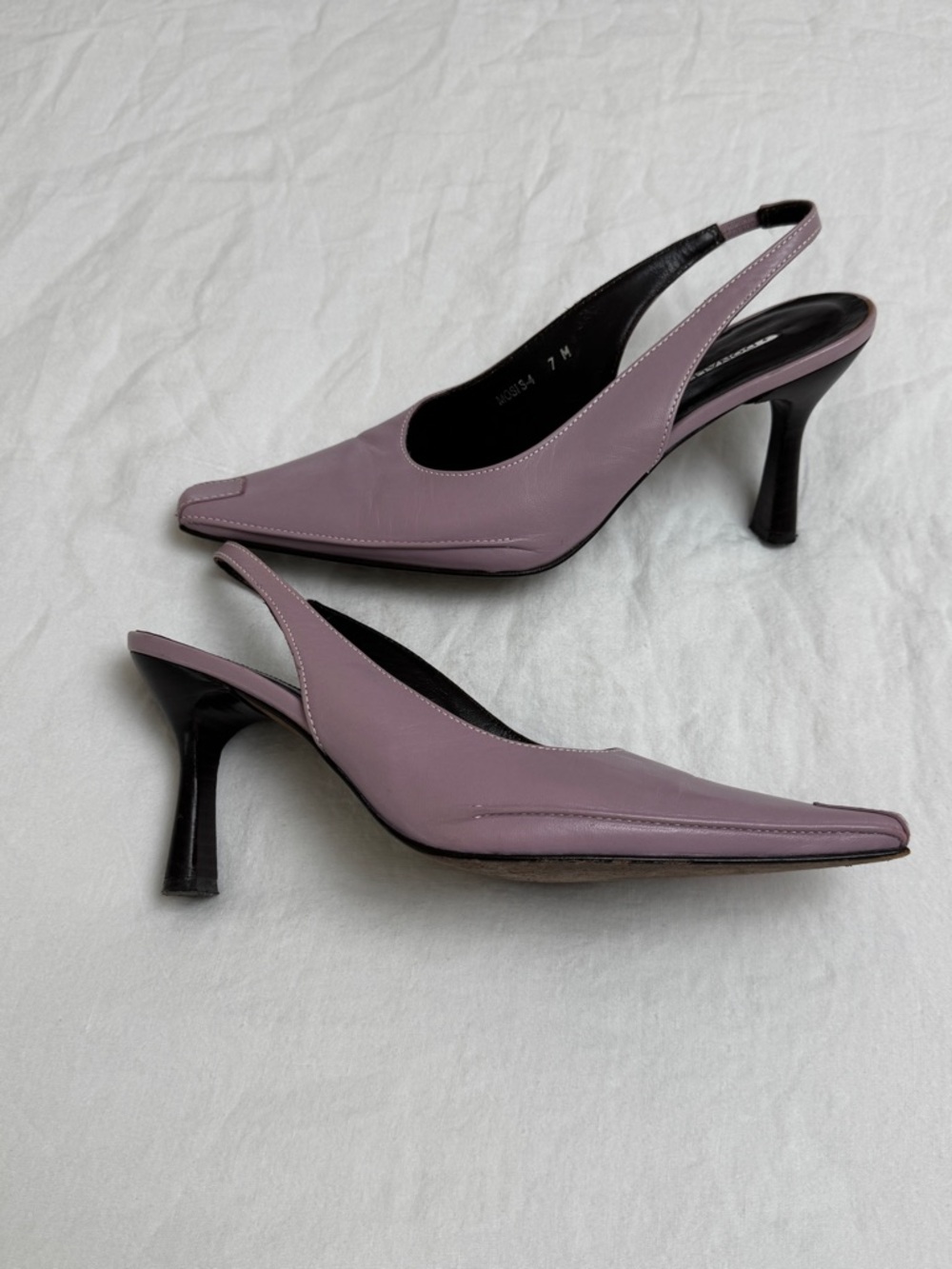 Vintage 90s Donald J Pliner Slingback Pointed-Toe Heels in Dusty Mauve Size 7